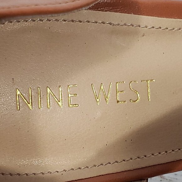 Nine West  Brown Heeled Wedge Heel Sandal  Pamela Women's Size 8.5 great pre-own - Picture 6 of 7